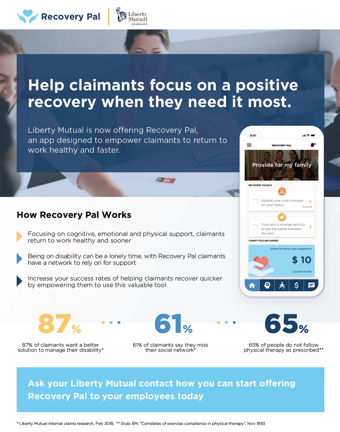 Recovery Pal — Liberty Mutual sales flyer