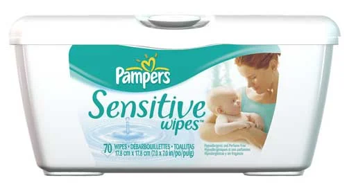 Pampers Sensitive wipes packaging